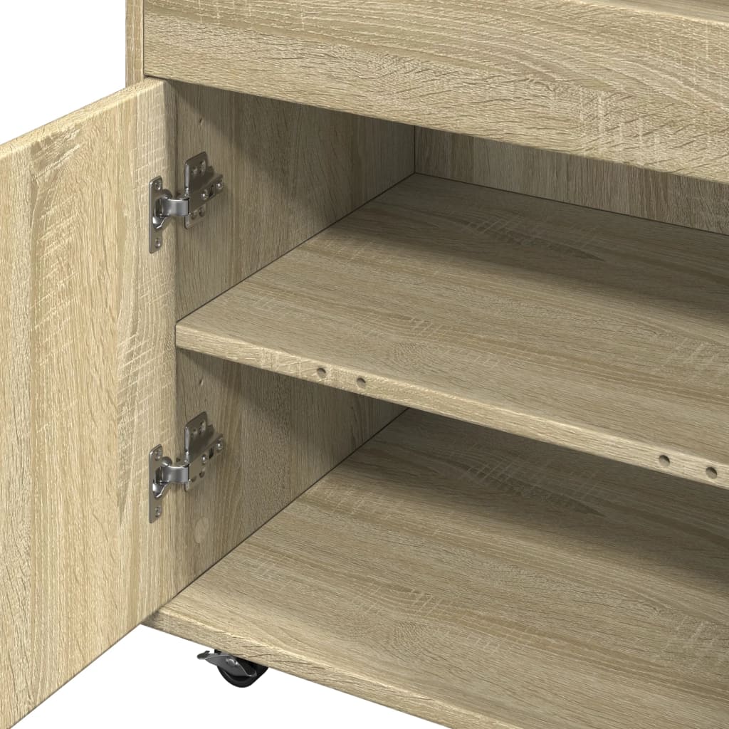 Bar Cart Sonoma Oak 60x39,5x89 cm Engineered Wood