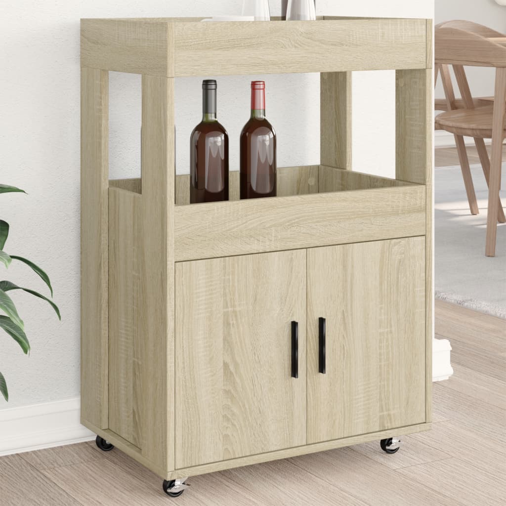 Bar Cart Sonoma Oak 60x39,5x89 cm Engineered Wood
