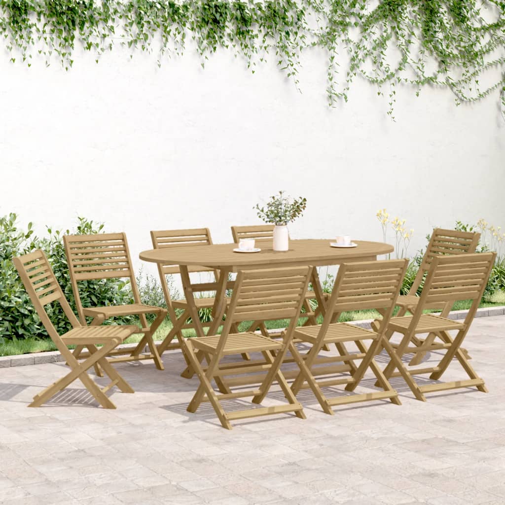 vidaXL 9 Piece Garden Dining Set Solid Wood Acacia