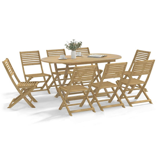 vidaXL 9 Piece Garden Dining Set Solid Wood Acacia