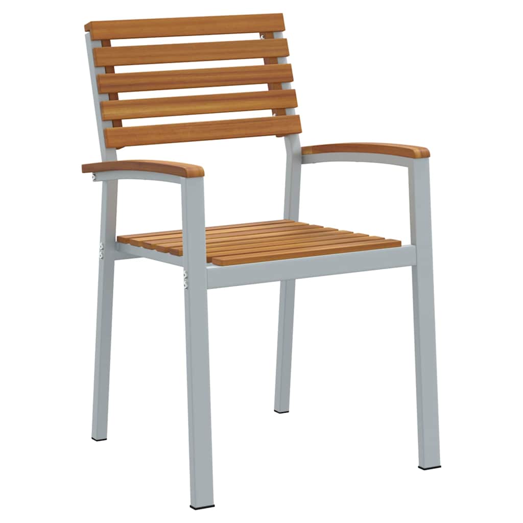 Garden Dining Set 9 pcs Grey Solid Acacia Wood