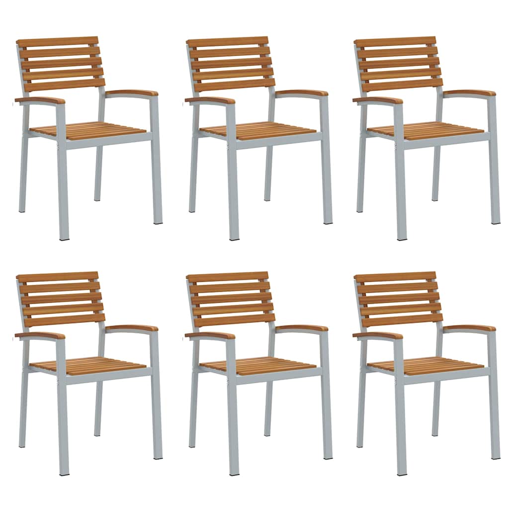 Garden Chair 6 pcs Brown 56 x 57 x 87 cm Solid Acacia Wood