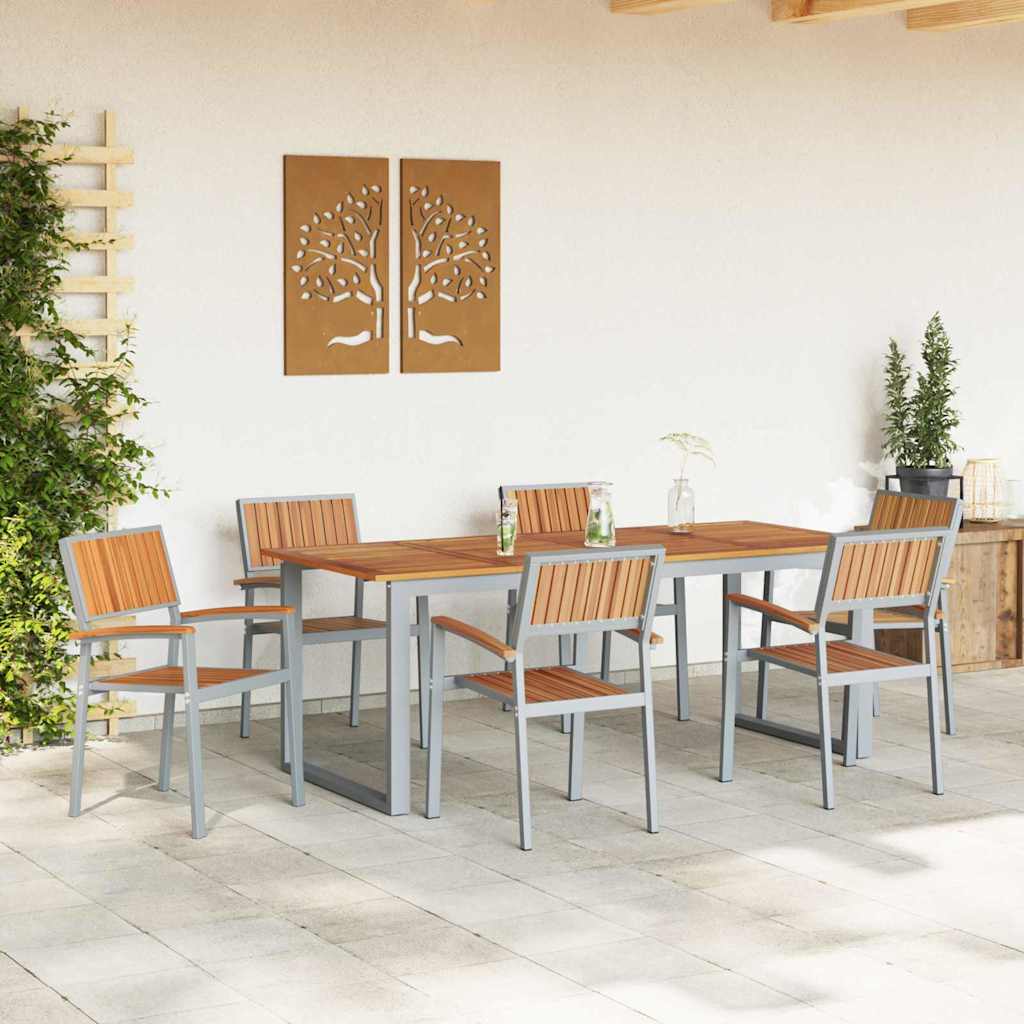 Stacking Chair 6 pcs Brown 56 x 57 x 87 cm Solid Acacia Wood