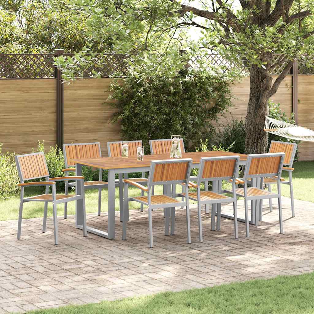 Stacking Chair 8 pcs Brown 56 x 57 x 87 cm Solid Acacia Wood