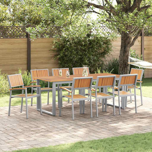 Stacking Chair 8 pcs Brown Solid Acacia Wood Stackable