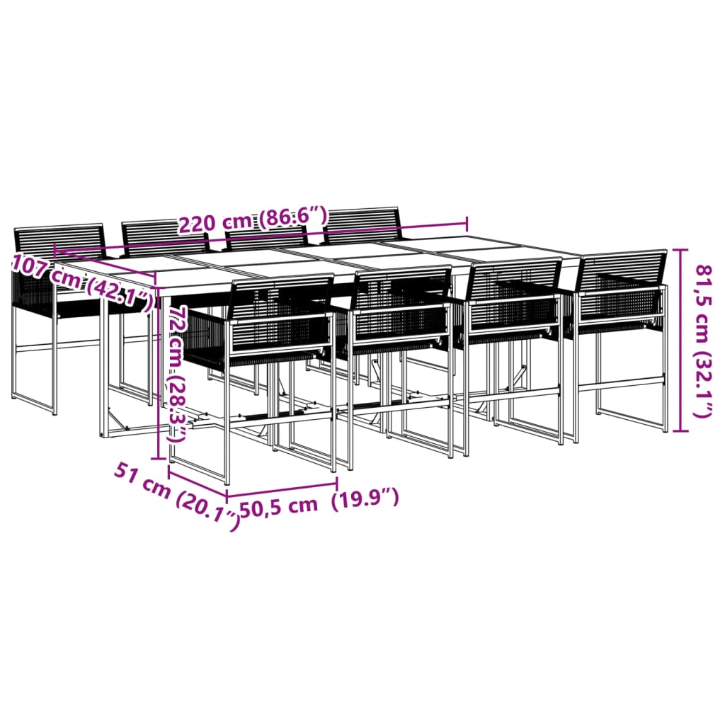 Garden Dining Set | Black