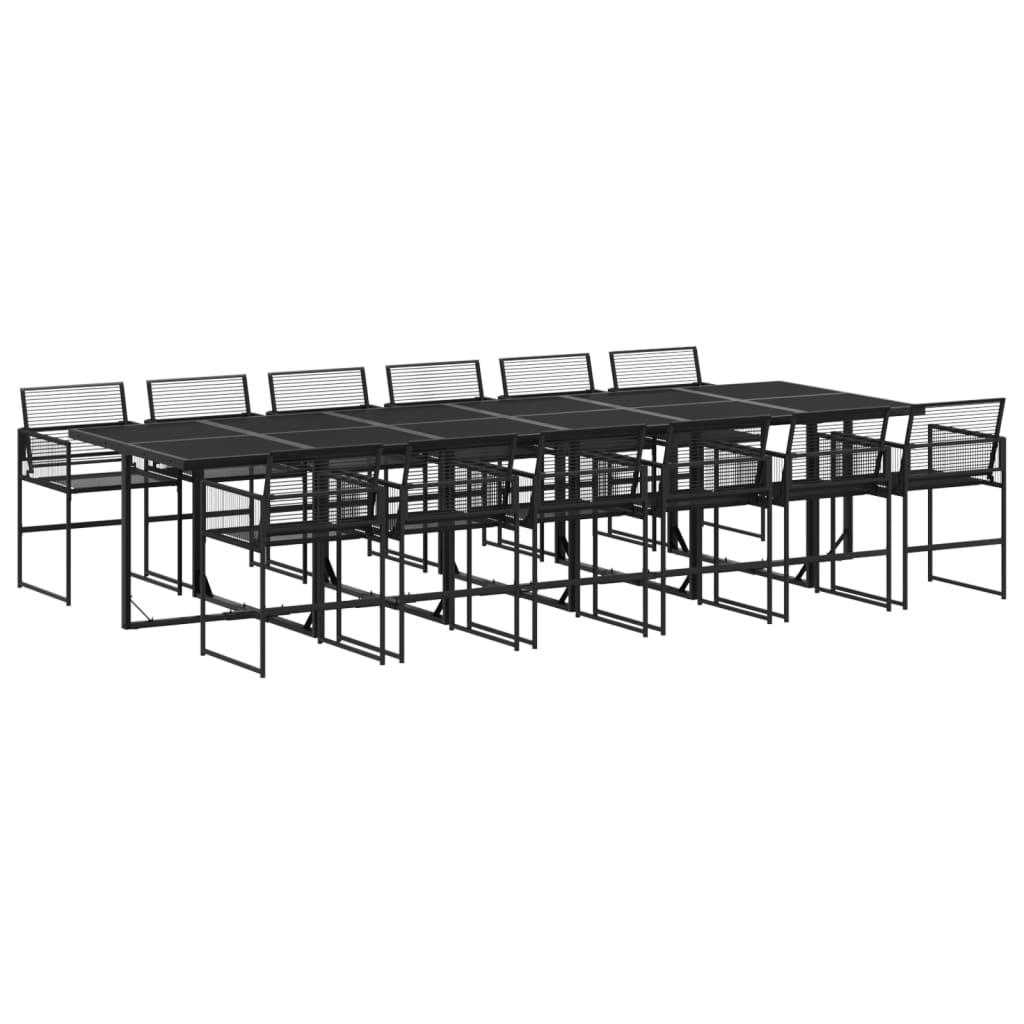 Garden Dining Set | Black | Poly Rattan | 13 Piece Set | Stackable