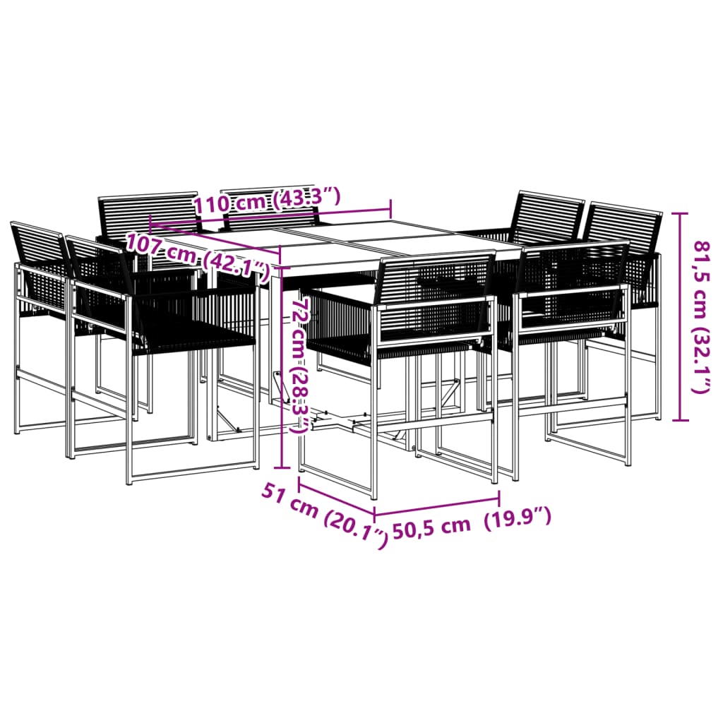 Garden Dining Set | Black