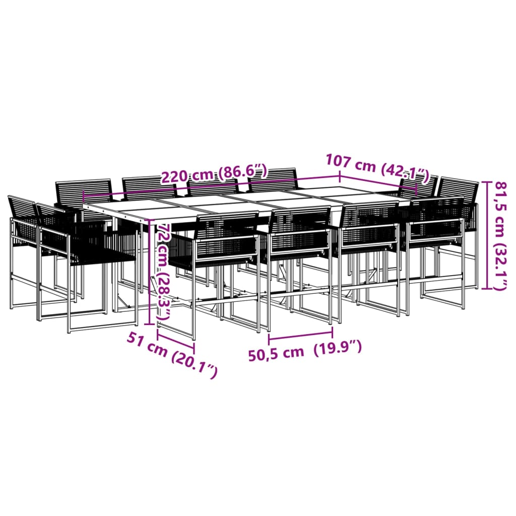 Garden Dining Set | Black