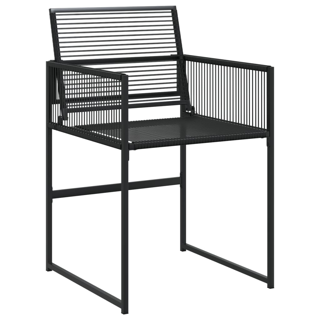 Garden Dining Set | Black | PE rattan | Large | Stackable