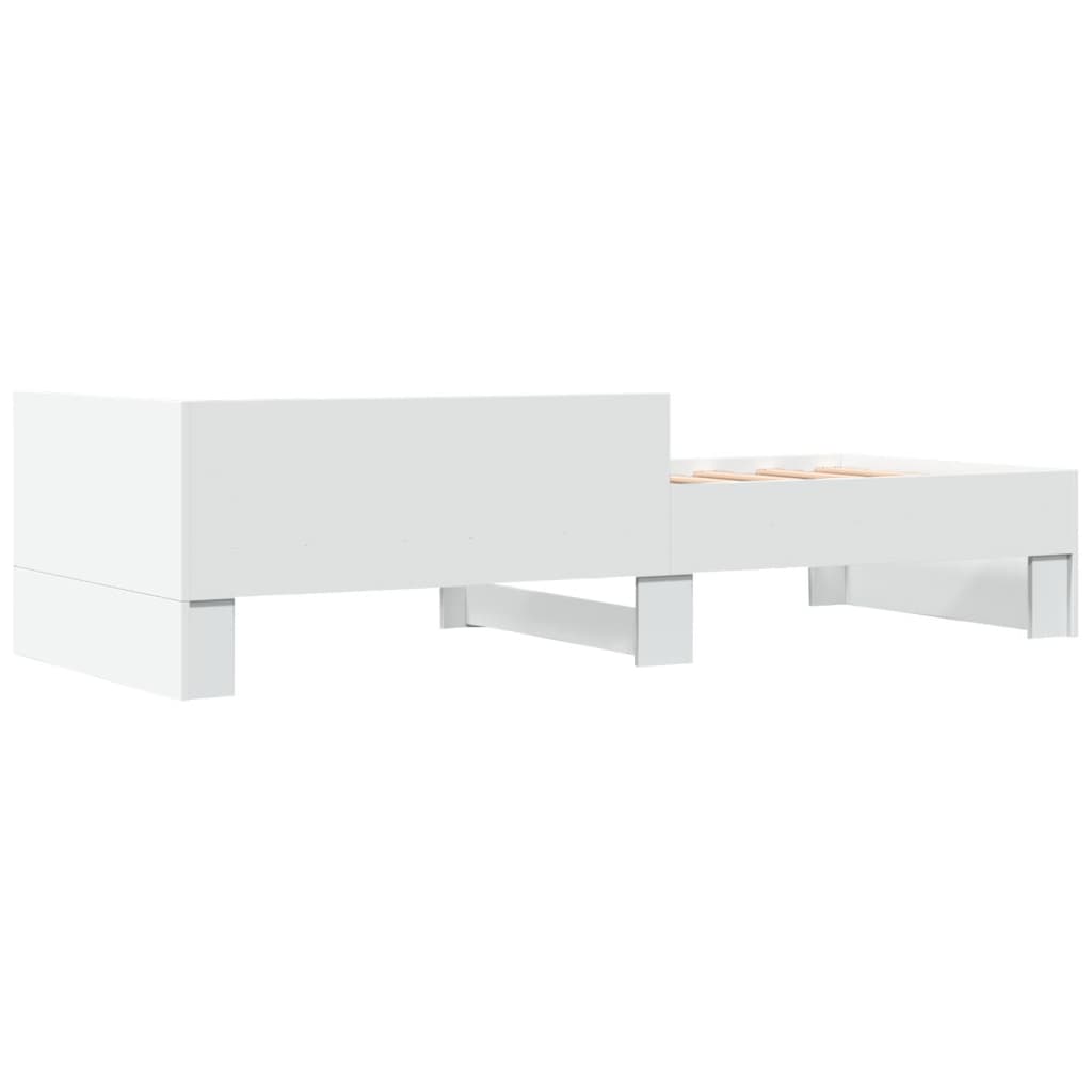 Bed Frame without Mattress White 100x200 cm Engineered Wood