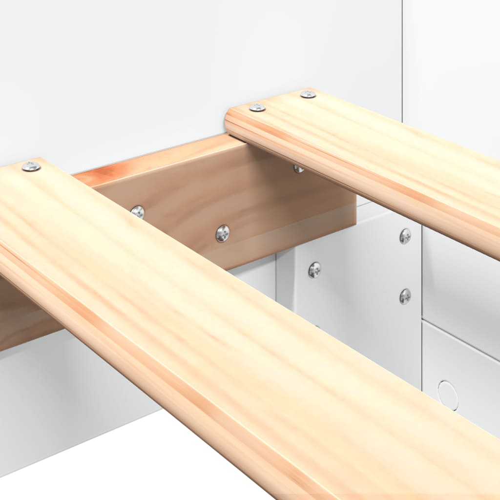 Bed Frame without Mattress White 100x200 cm Engineered Wood