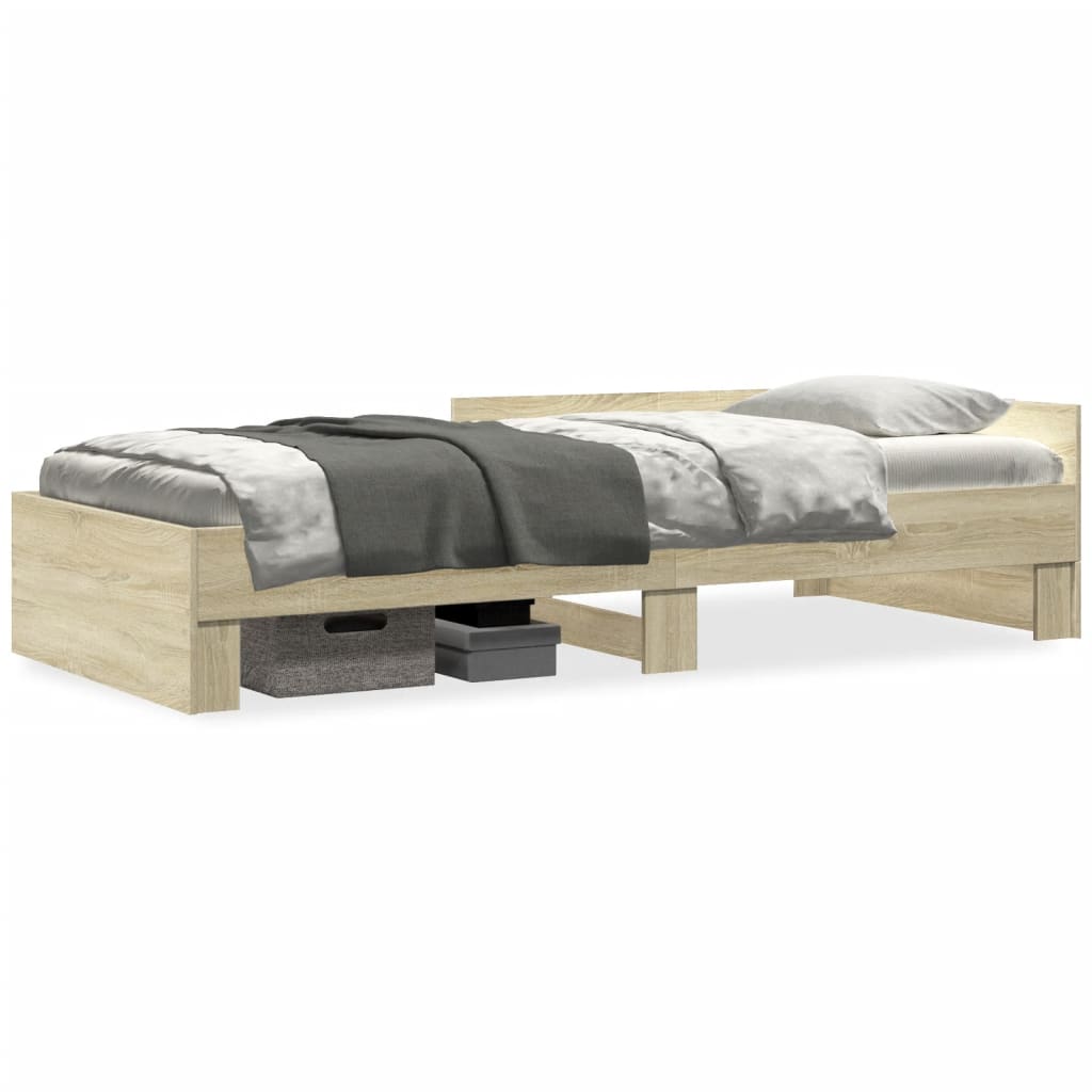 Bed Frame without Mattress Sonoma Oak 100x200 cm Engineered Wood