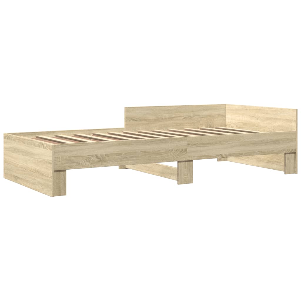 Bed Frame without Mattress Sonoma Oak 100x200 cm Engineered Wood
