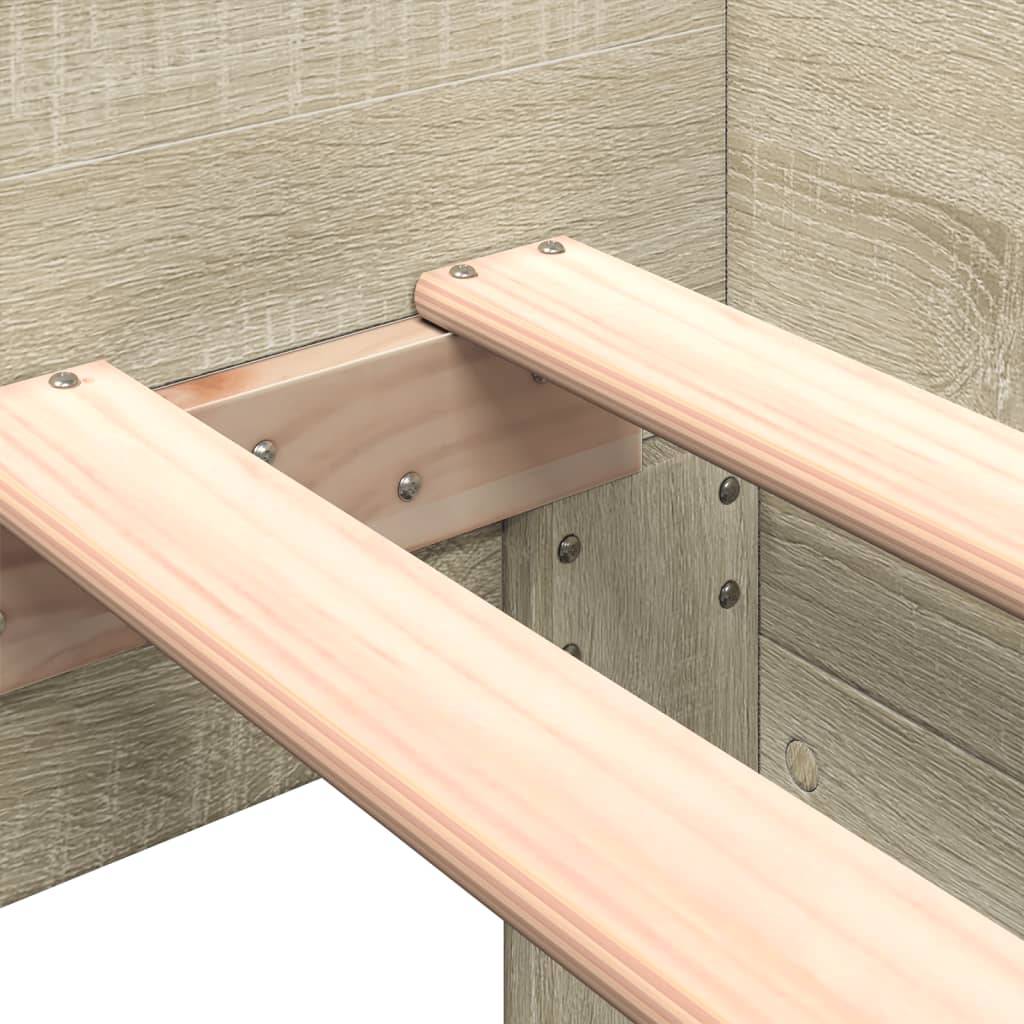 Bed Frame without Mattress Sonoma Oak 100x200 cm Engineered Wood