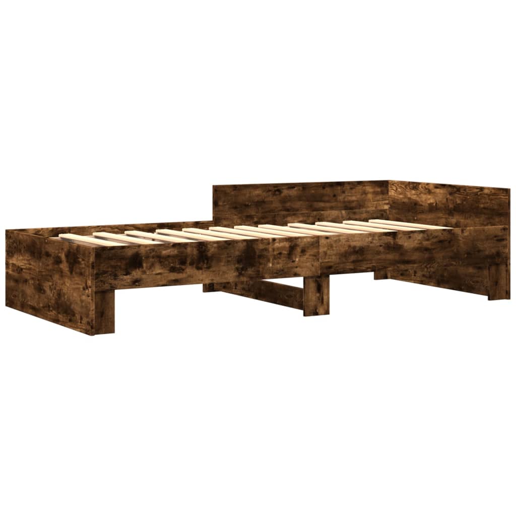 Bed Frame without Mattress Smoked Oak 100x200 cm Engineered Wood