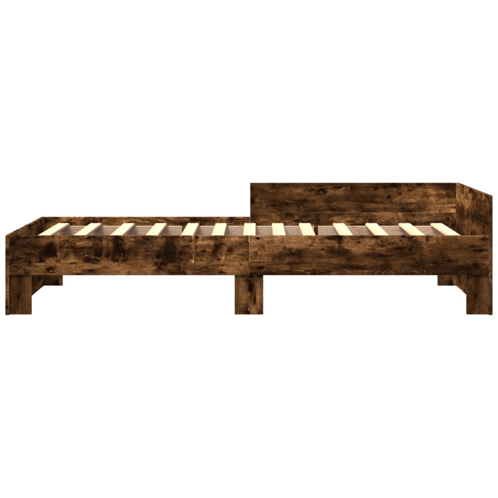 Bed Frame without Mattress Smoked Oak 100x200 cm Engineered Wood