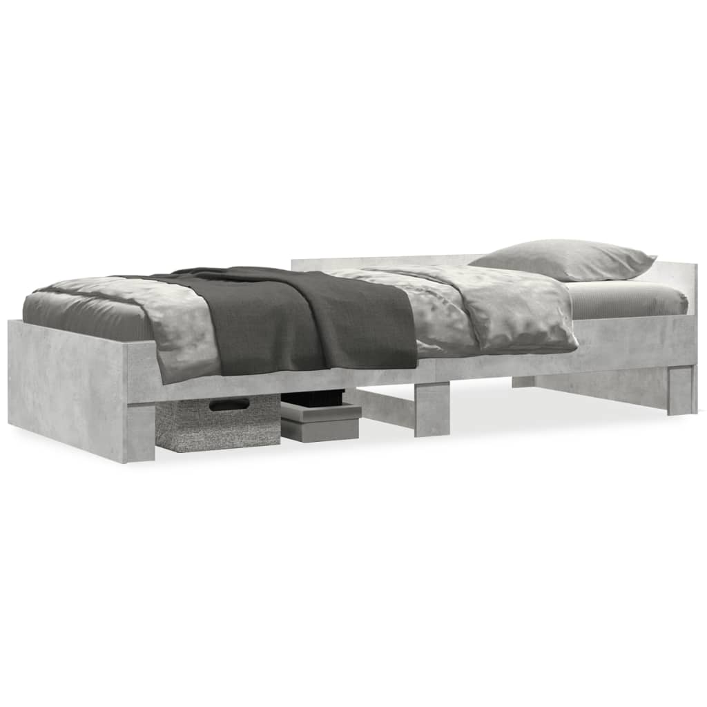 Bed Frame without Mattress Concrete Grey 90x200 cm Engineered Wood