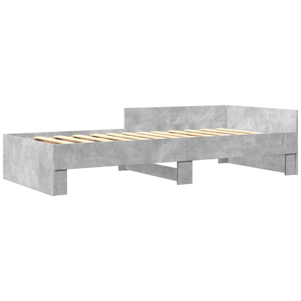 Bed Frame without Mattress Concrete Grey 90x200 cm Engineered Wood