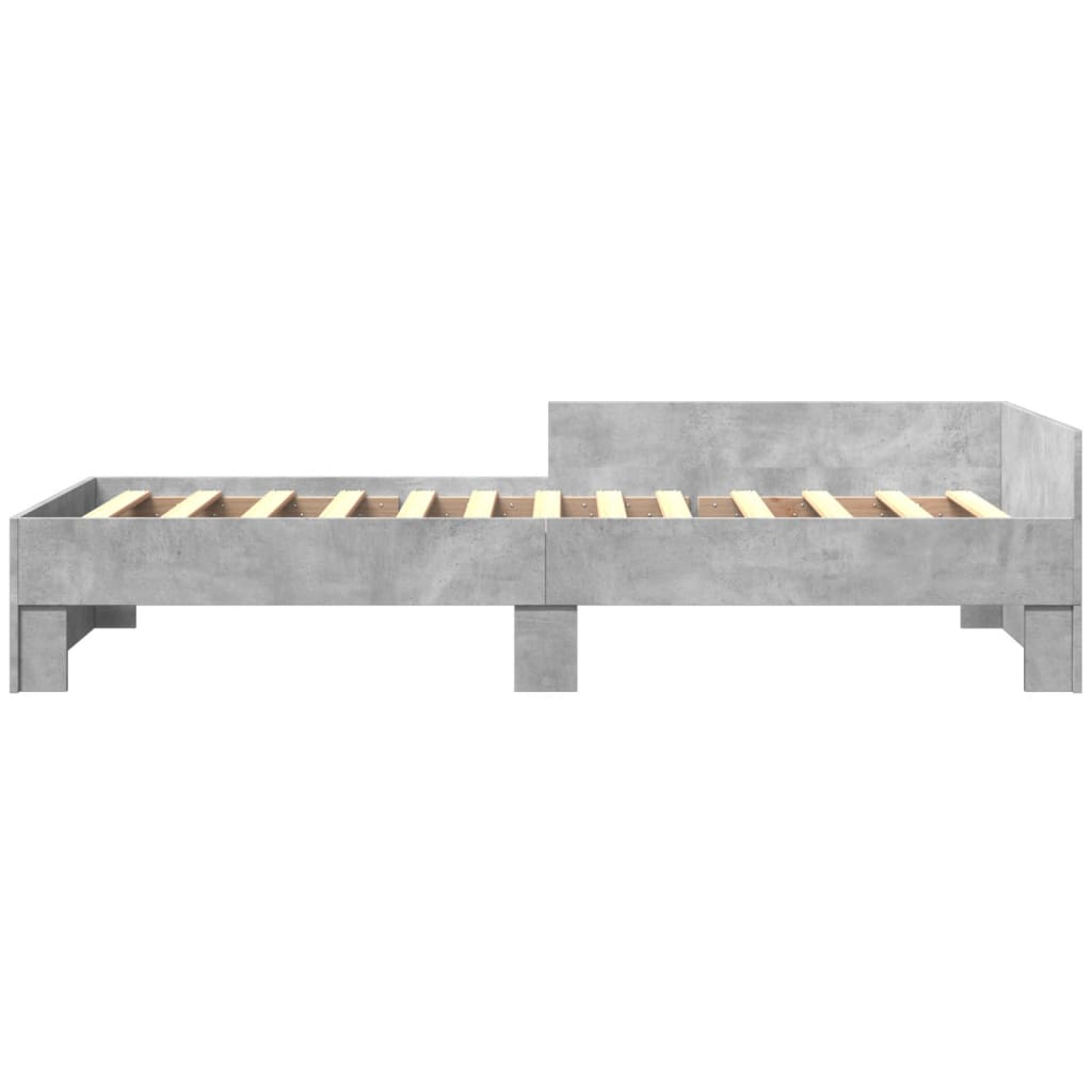 Bed Frame without Mattress Concrete Grey 90x200 cm Engineered Wood