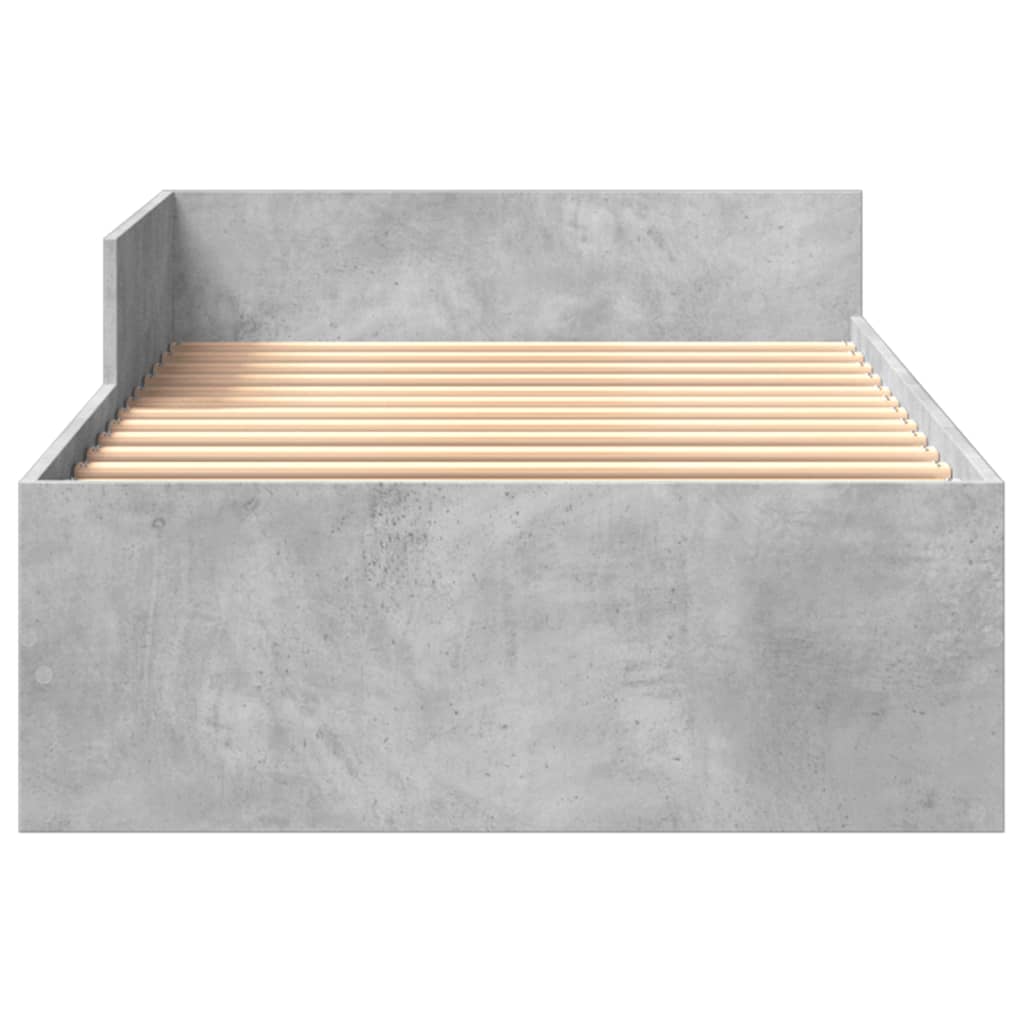 Bed Frame without Mattress Concrete Grey 90x200 cm Engineered Wood