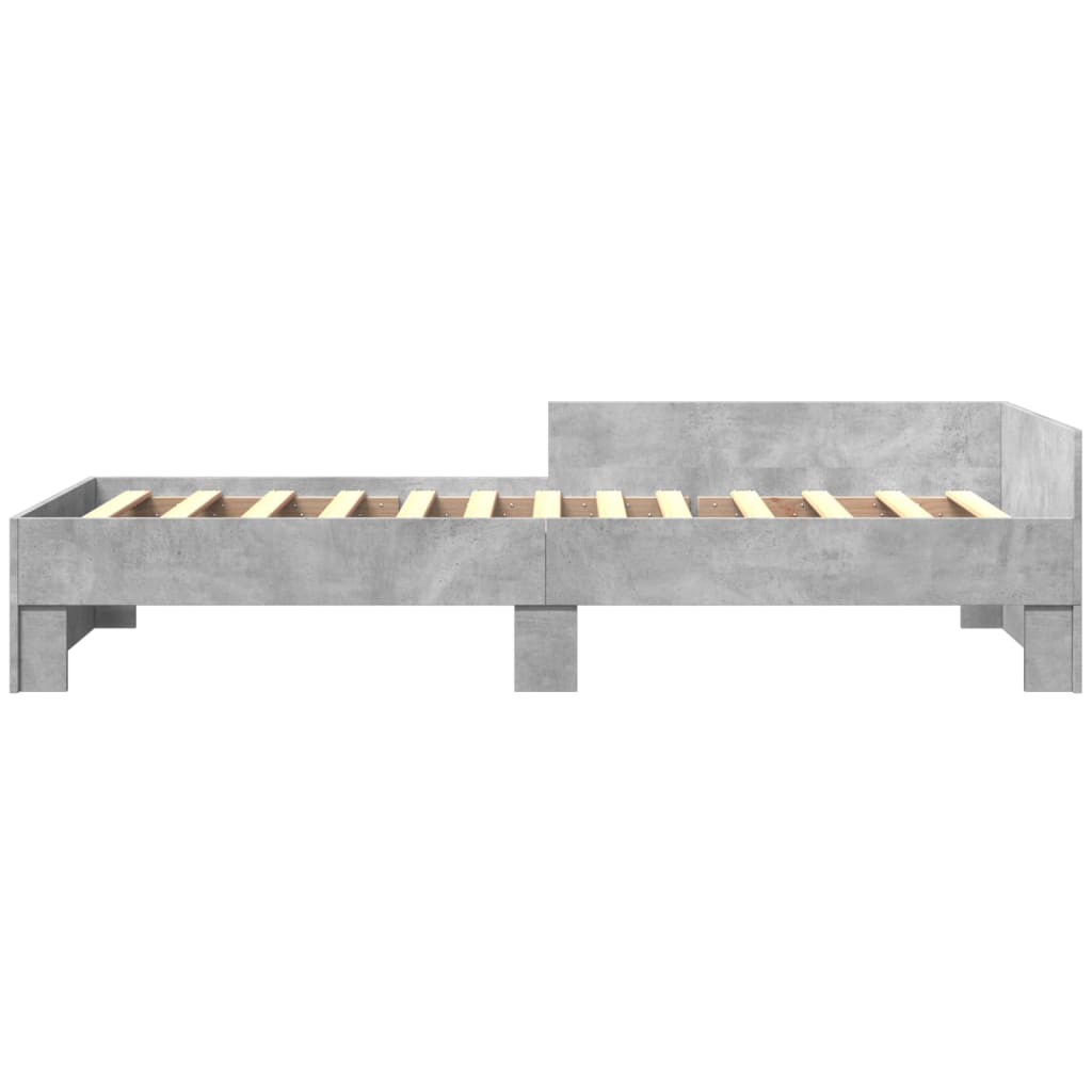 Bed Frame without Mattress Concrete Grey 90x200 cm Engineered Wood