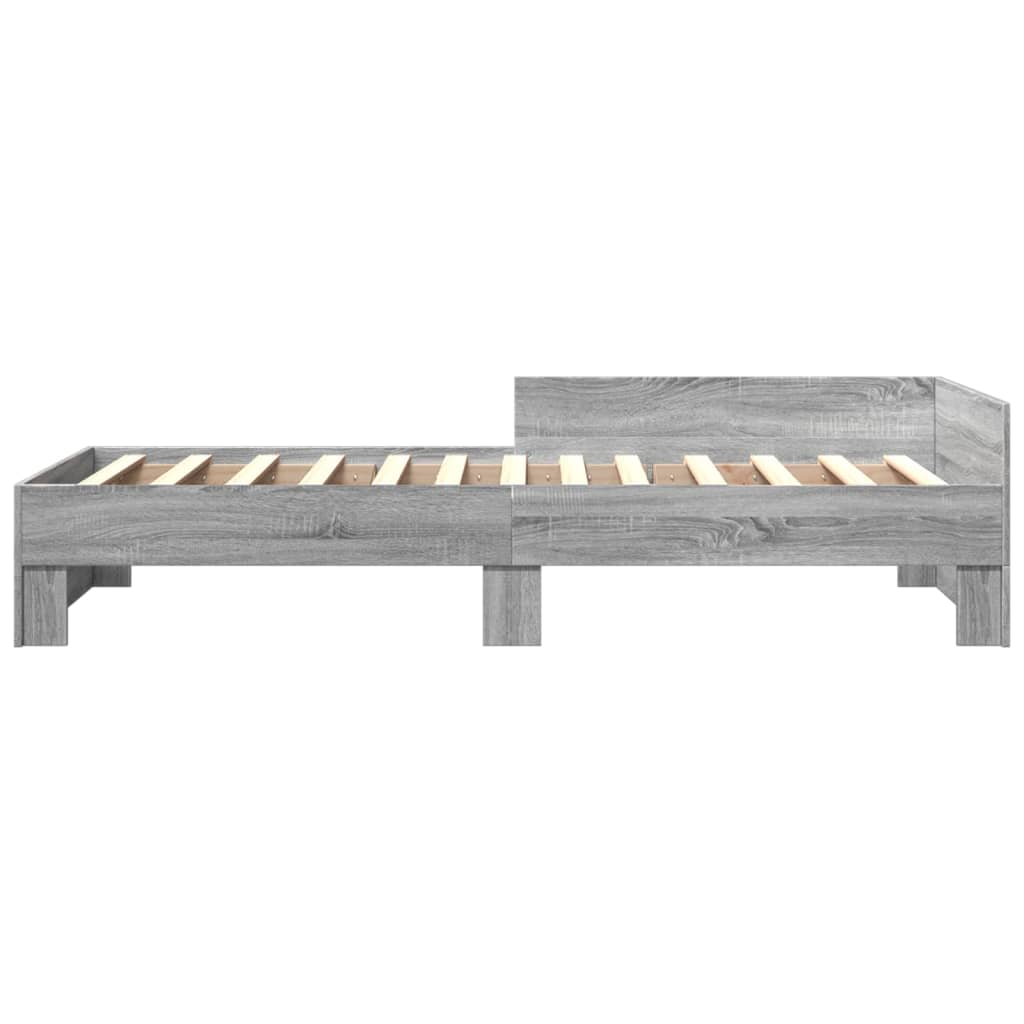 Bed Frame without Mattress Grey Sonoma 90x200 cm Engineered Wood