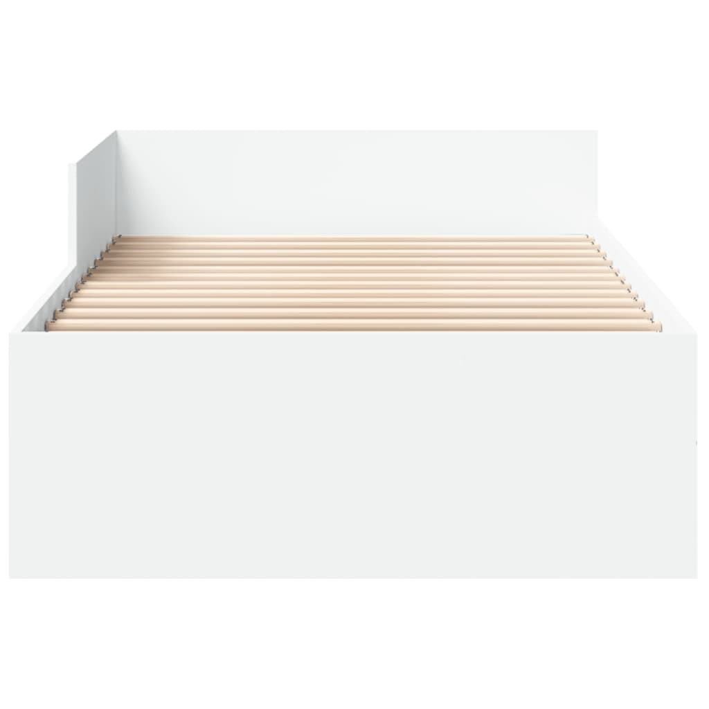 vidaXL Bed Frame without Mattress White 90x190 cm Single Engineered Wood