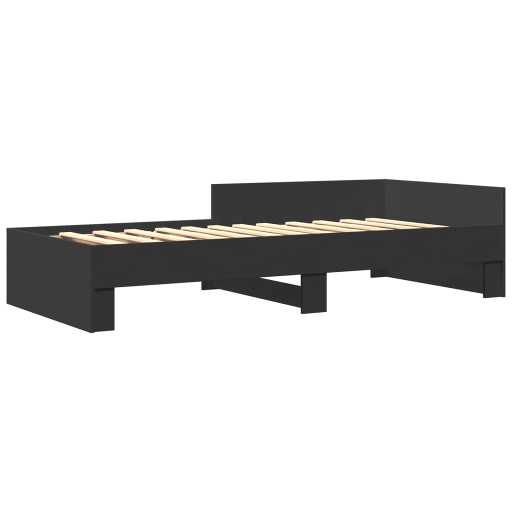 vidaXL Bed Frame without Mattress Black 90x190 cm Single Engineered Wood