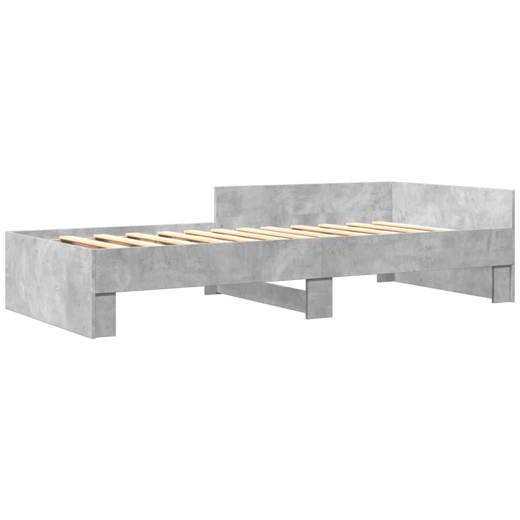 vidaXL Bed Frame without Mattress Concrete Grey 90x190 cm Single Engineered Wood