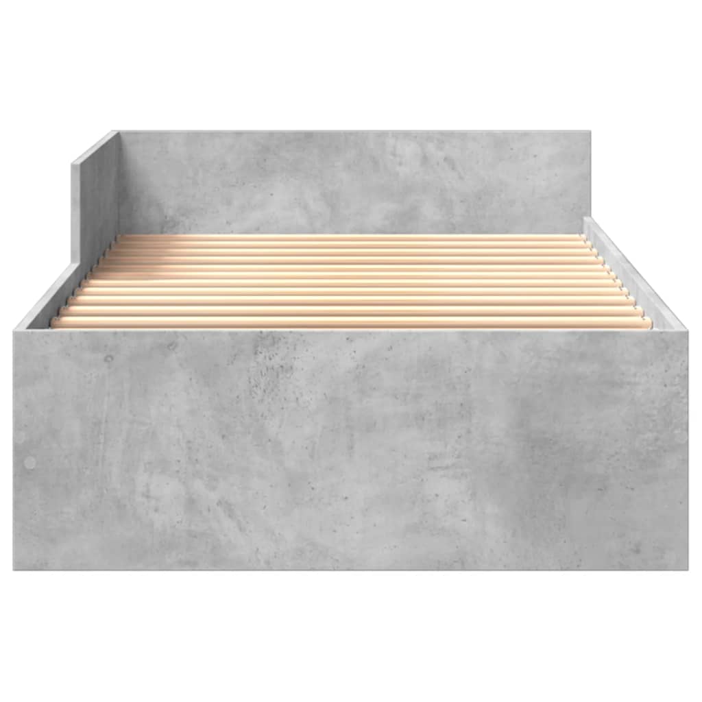 vidaXL Bed Frame without Mattress Concrete Grey 90x190 cm Single Engineered Wood