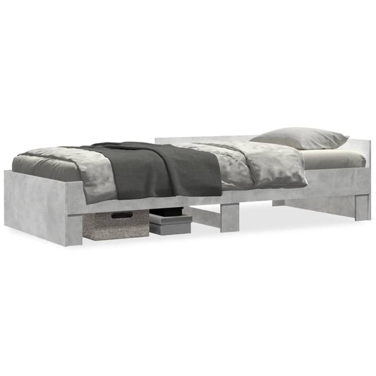 vidaXL Bed Frame without Mattress Concrete Grey 90x190 cm Single Engineered Wood