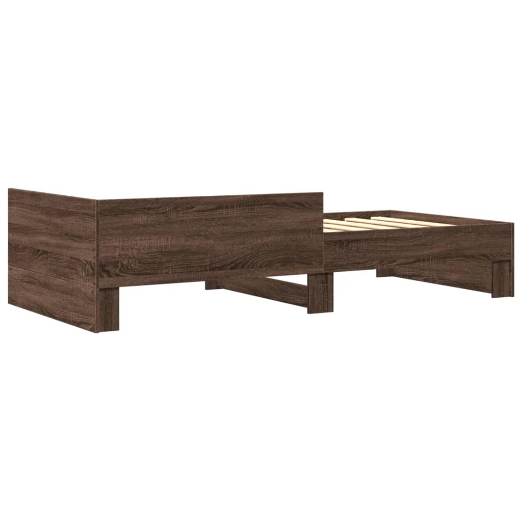 Bed Frame without Mattress Brown Oak 90x190 cm Single Engineered Wood