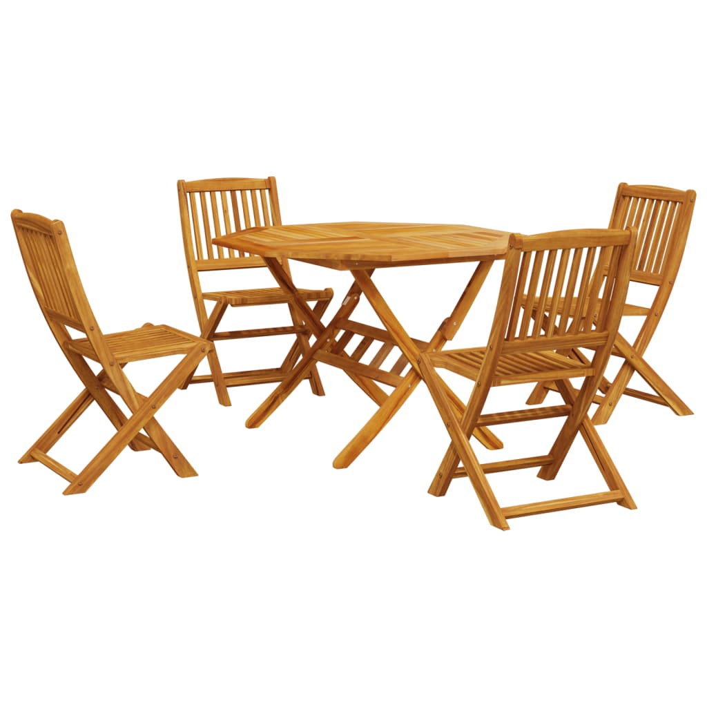 vidaXL 5 Piece Folding Garden Dining Set Solid Wood Acacia