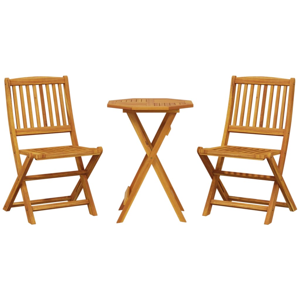 vidaXL 3 Piece Folding Bistro Set Solid Wood Acacia