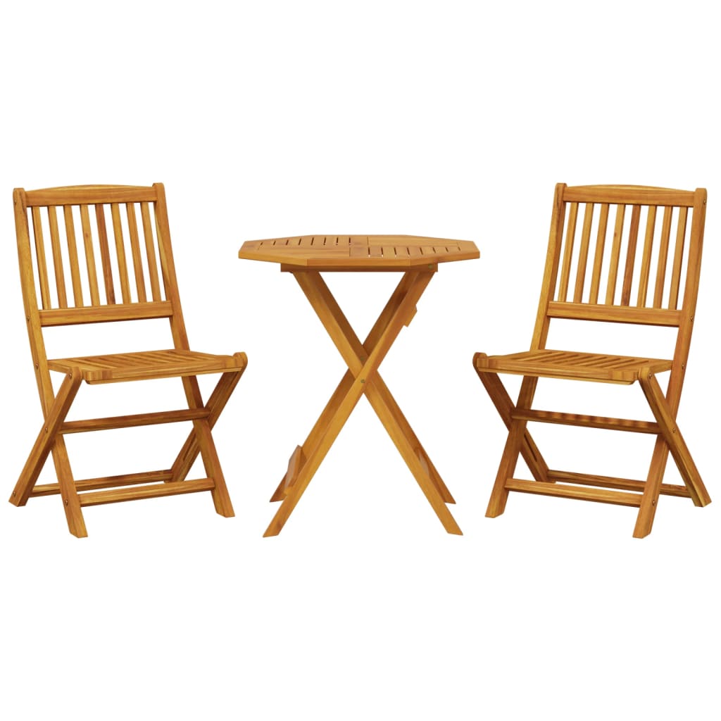 vidaXL 3 Piece Folding Bistro Set Solid Wood Acacia