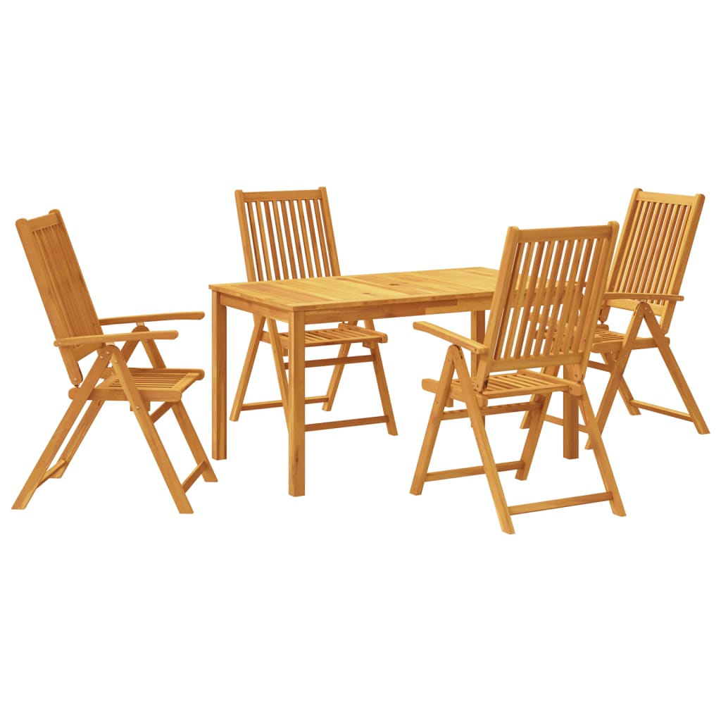 Garden Dining Set | Natural Wood | Solid Acacia Wood | 4-Seater