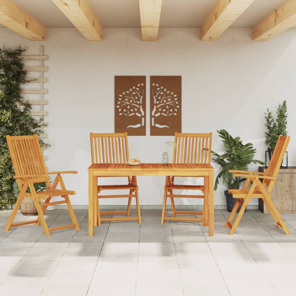 Garden Dining Set | Natural Wood | Solid Acacia Wood | 4-Seater