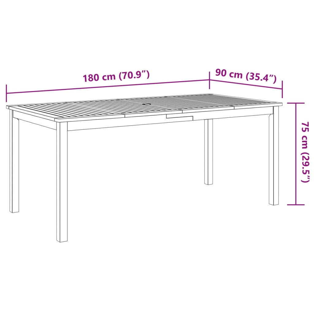 vidaXL 7 Piece Garden Dining Set Solid Wood Acacia