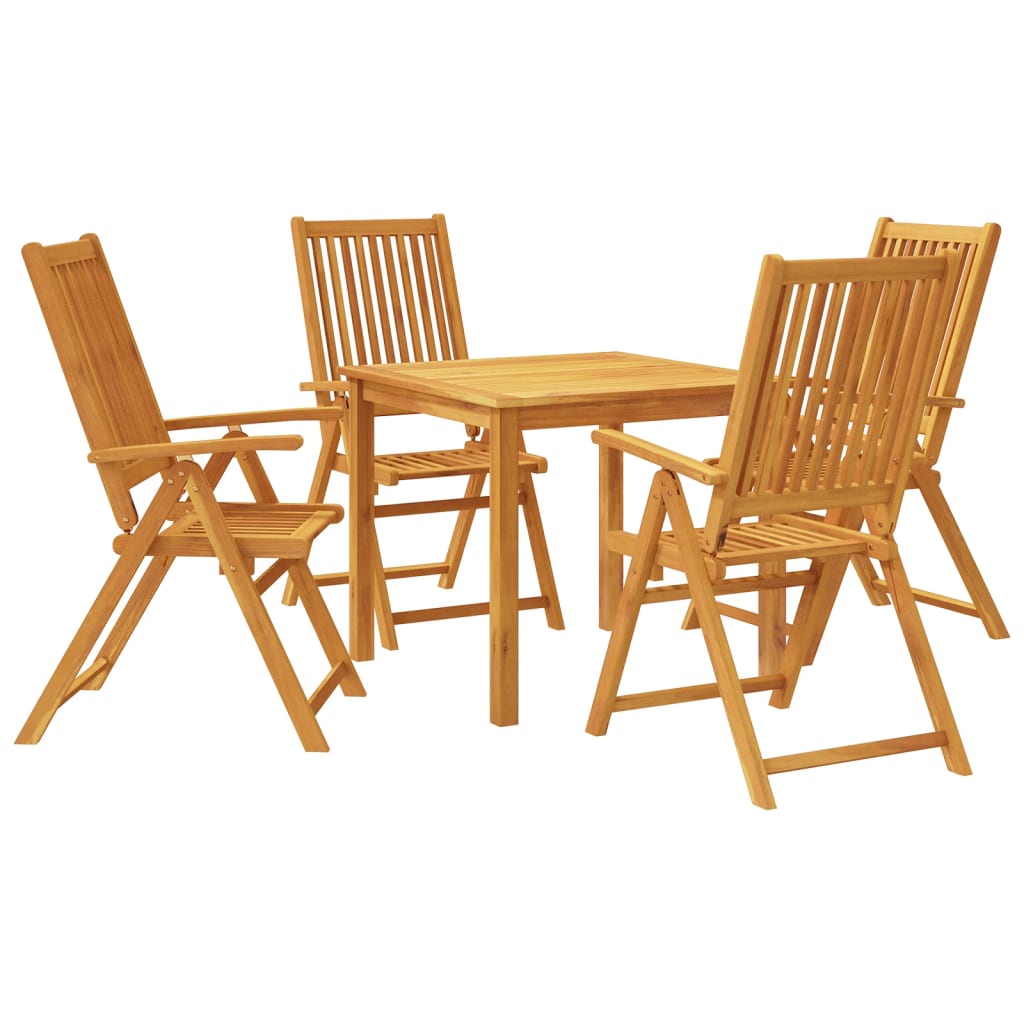 5 Piece Garden Dining Set 85x85x74 cm Solid Wood Acacia