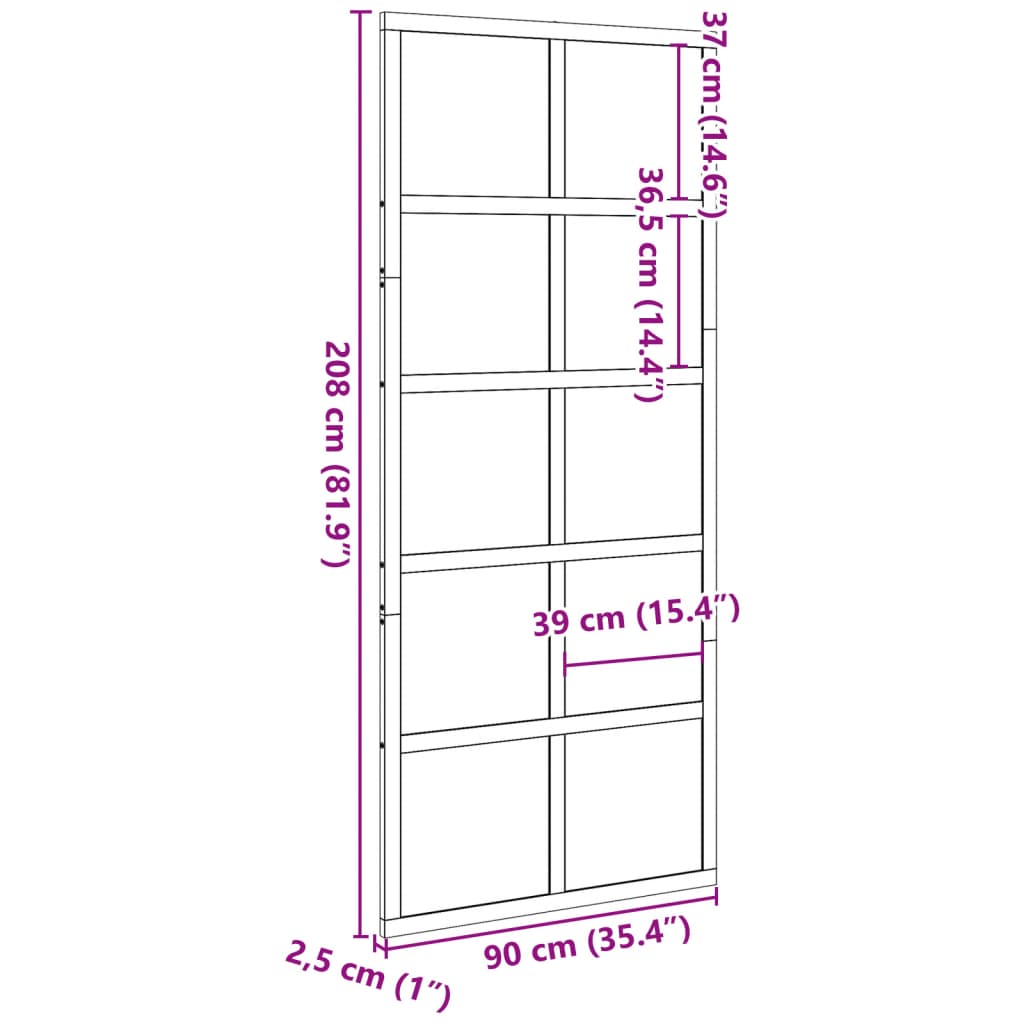 vidaXL Barn Door Wax Brown 90x208 cm Solid Wood Pine