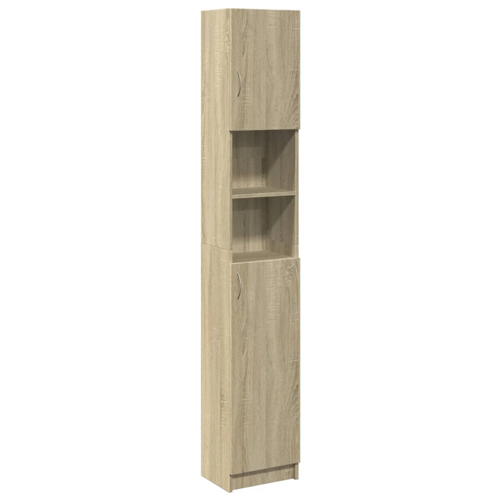 Bathroom Cabinet Sonoma Oak 32x25,5x190 cm Engineered Wood