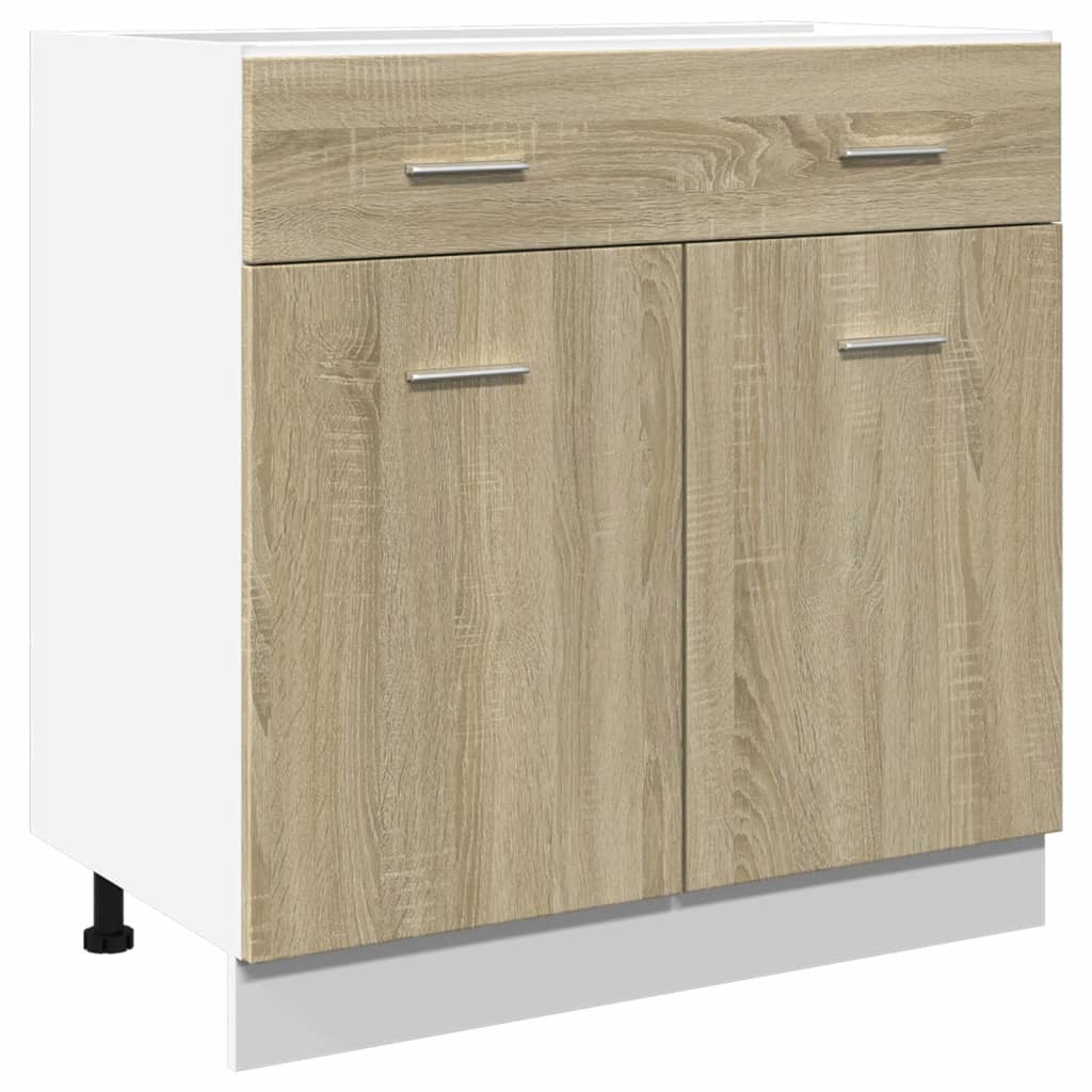 vidaXL Drawer Bottom Cabinet Sonoma Oak 80x46x81.5 cm Engineered Wood