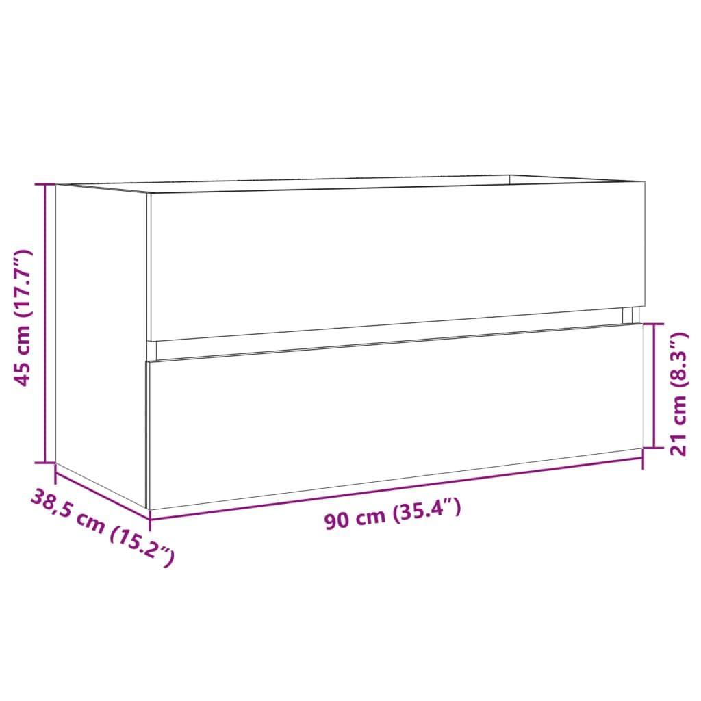 Sink Cabinet Sonoma Oak 90x38,5x45 cm Engineered Wood