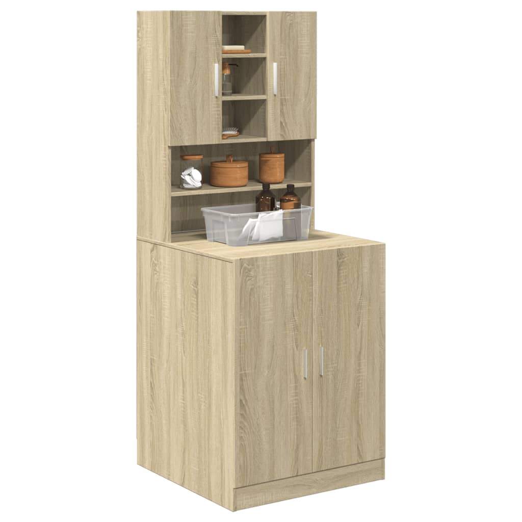 Washing Machine Cabinet Sonoma Oak 70,5x24x90 cm