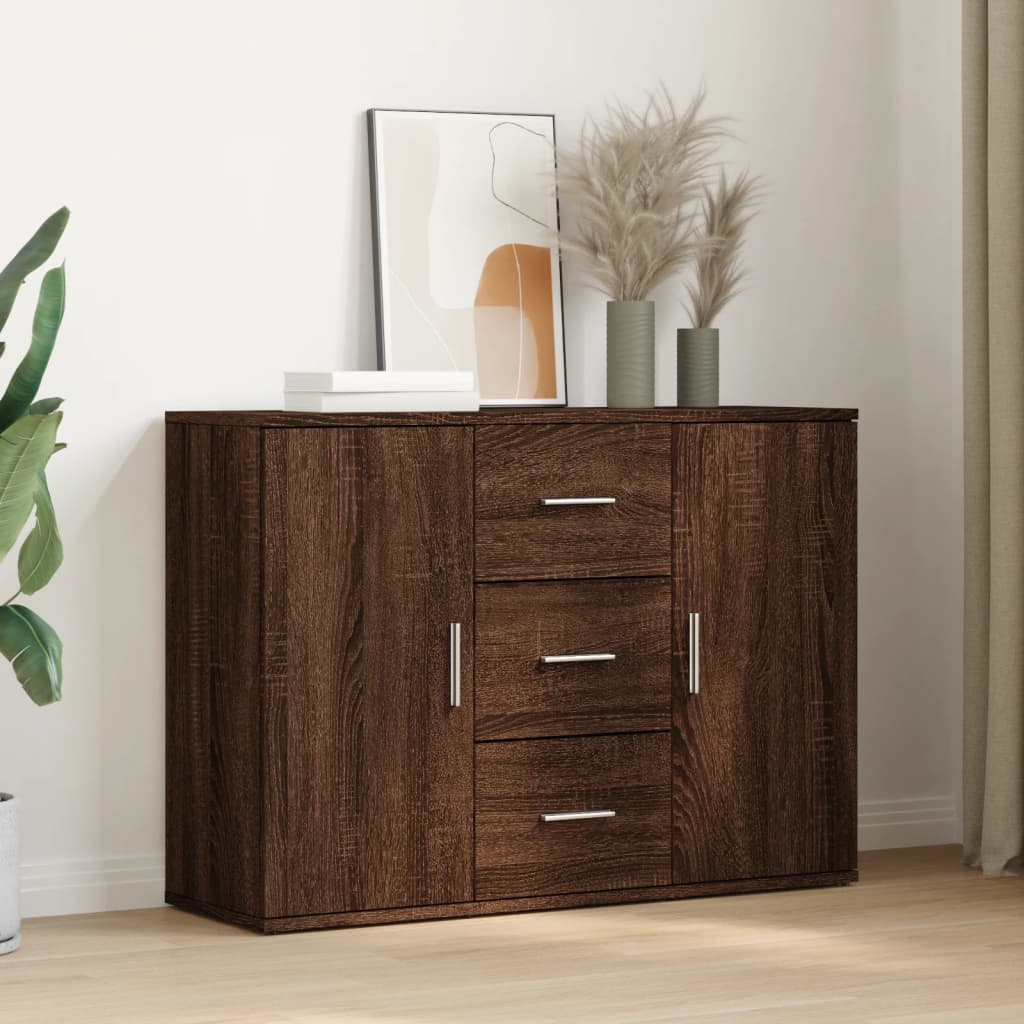 vidaXL Sideboard Brown Oak 90.5x29.5x65 cm Engineered Wood