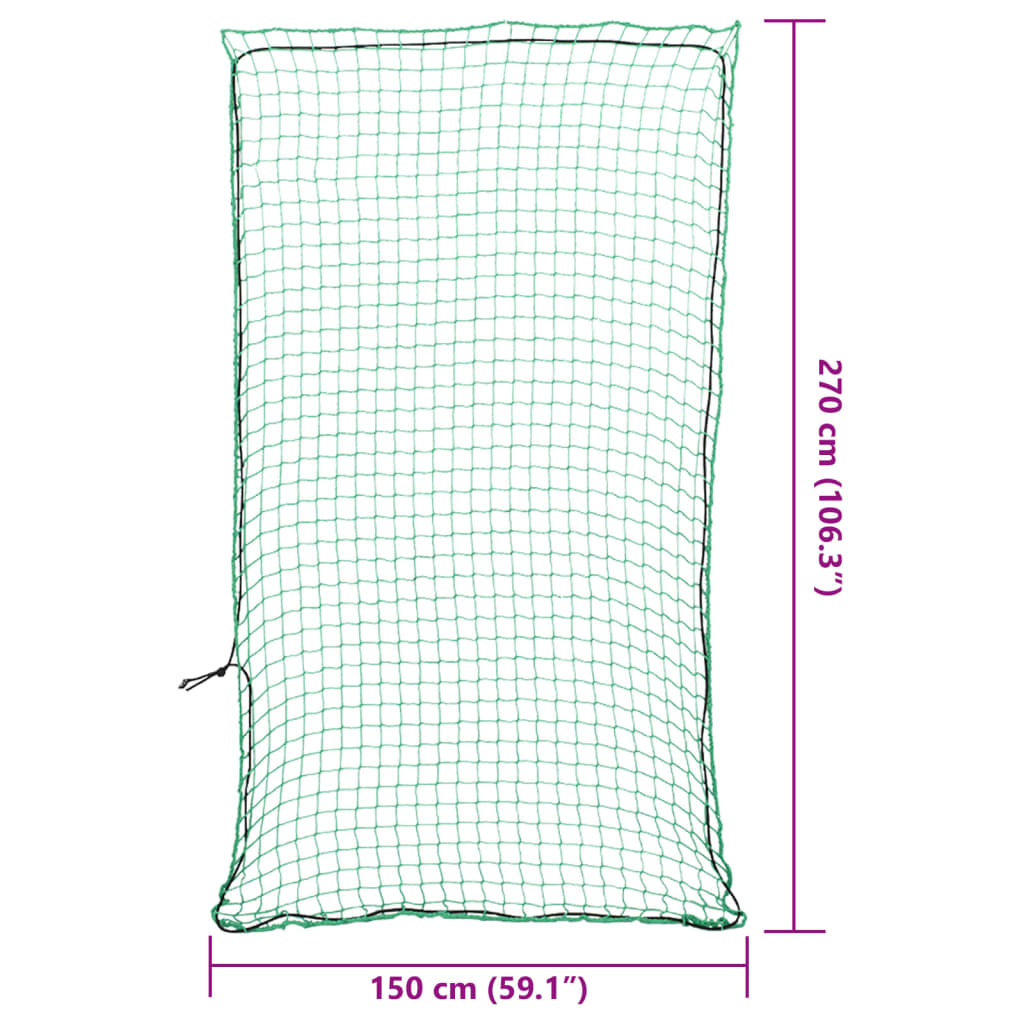 vidaXL Trailer Net with Elastic Rope Green 2.7x1.5 m PP