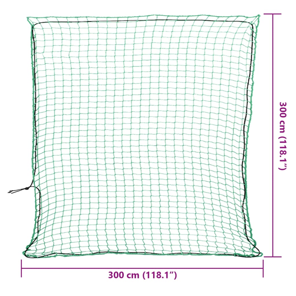 vidaXL Trailer Net with Elastic Rope Green 3x3 m PP