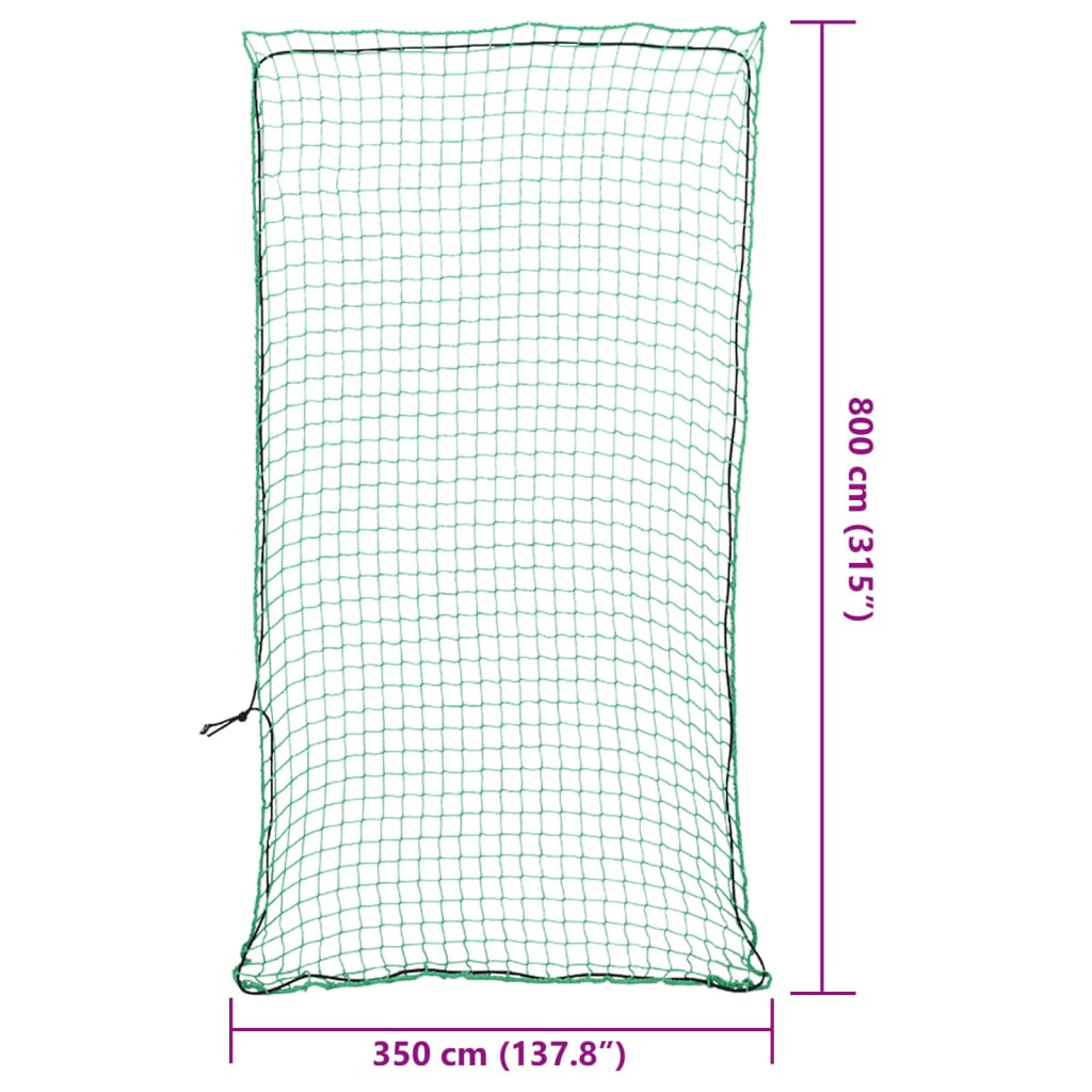 vidaXL Trailer Net with Elastic Rope Green 8x3.5 m PP