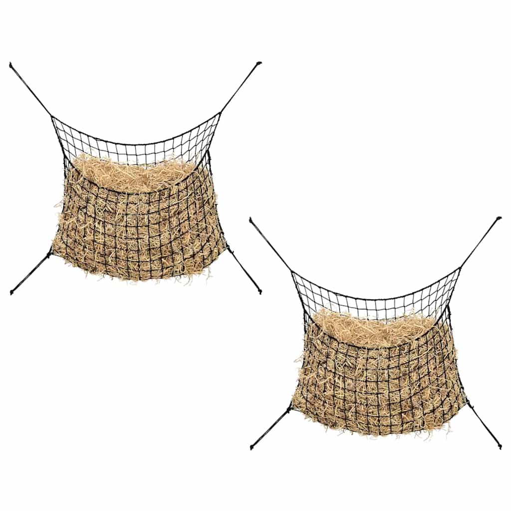 Hay Nets 2 pcs Rectangular Black 100x90 cm PP